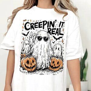 Creepin It Real Halloween T-Shirt, Trendy Halloween Tee, Halloween Graphic Shirt
